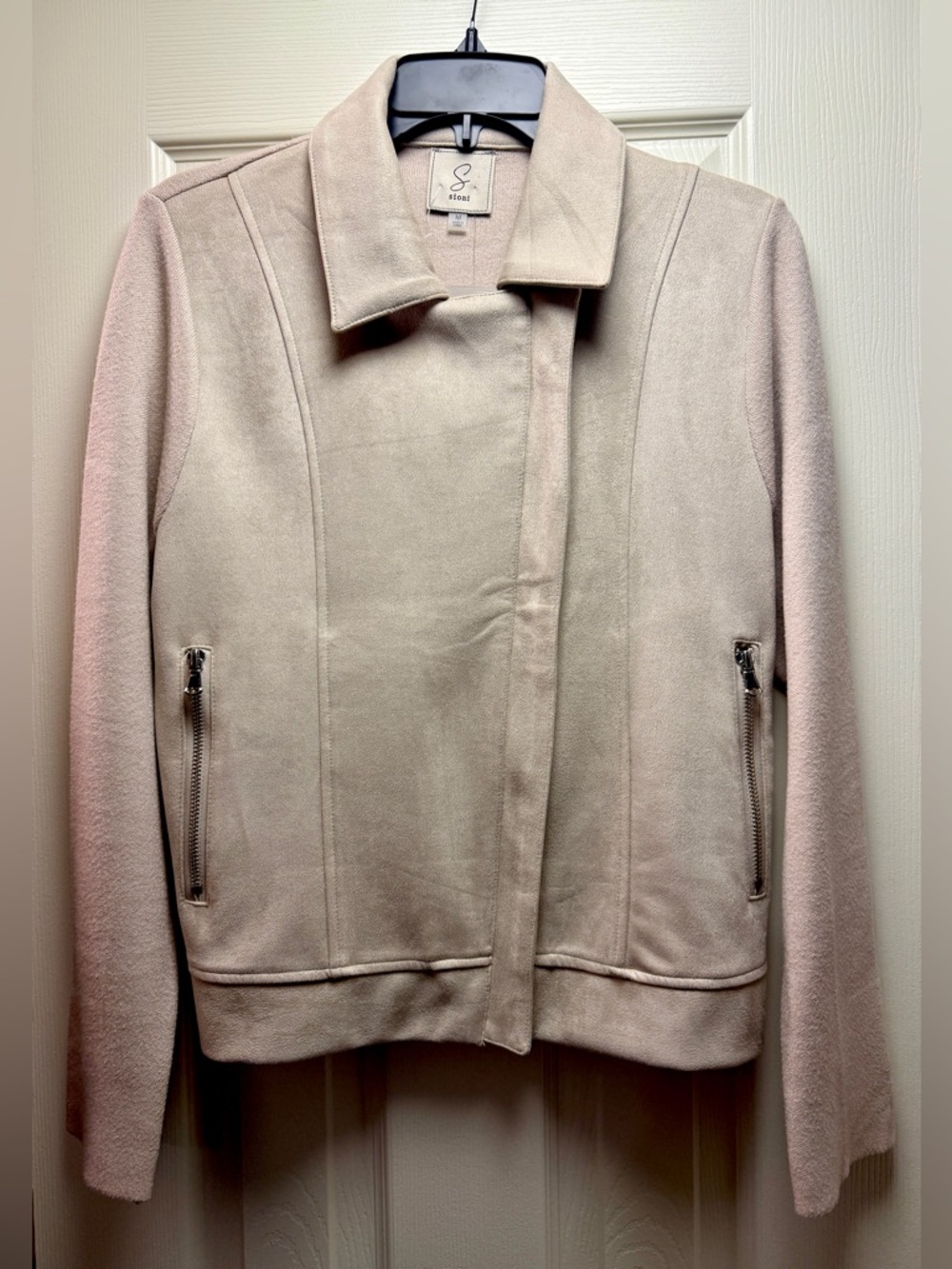Sioni Winter White Zip-Front Blazer Jacket